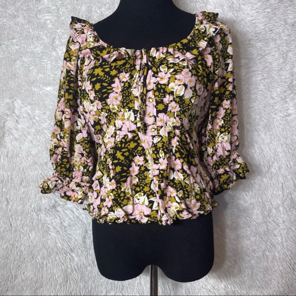 Free People Women’s Sweet Memories Floral Half Sleeve Shirt